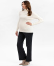 Made in Italy AURORA White Ribbed Maternity Turtleneck